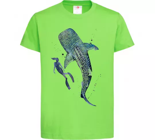 Дитяча футболка Swimming shark Лаймовий фото