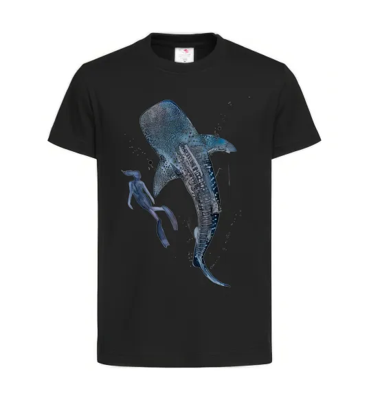 Дитяча футболка Swimming shark Чорний фото