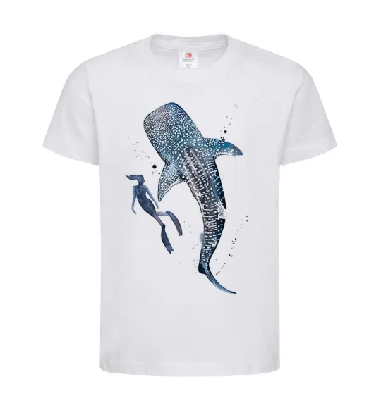 Дитяча футболка Swimming shark Білий фото