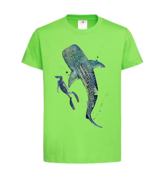 Дитяча футболка Swimming shark Лаймовий фото
