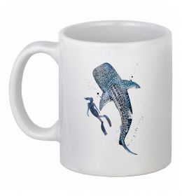 Чашка керамическая Swimming shark