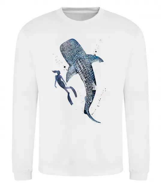 Свитшот Swimming shark Белый фото