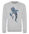 Свитшот Swimming shark Серый меланж Свитшот Swimming shark Серый меланж фото