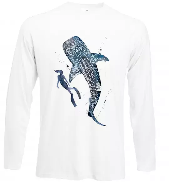 Лонгслив Swimming shark Белый фото