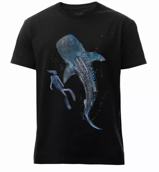 Чоловіча преміум футболка Swimming shark Чорний фото