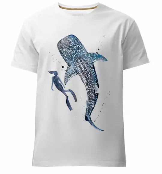 Чоловіча преміум футболка Swimming shark Білий фото