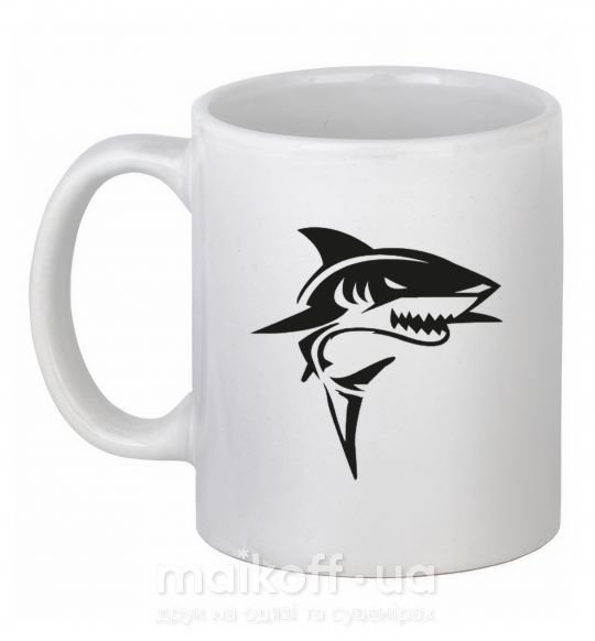 Чашка керамічна Black shark Білий фото