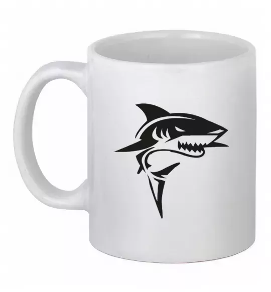 Чашка керамічна Black shark Білий фото