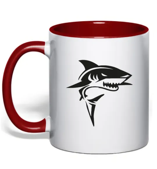 Чашка с цветной ручкой Black shark Красный фото