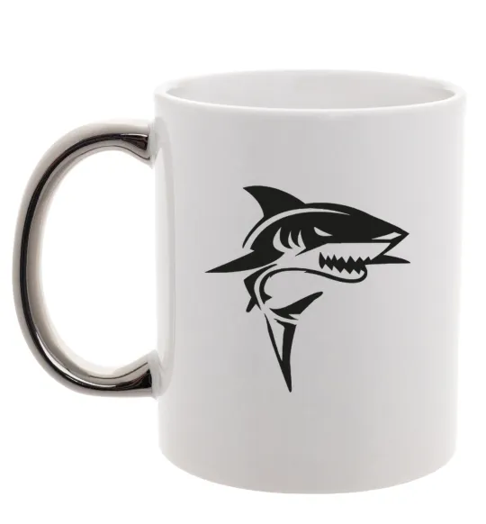 Чашка с цветной ручкой Black shark Серебро фото