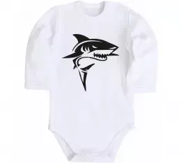 Дитячий бодік Shark is my spirit animal Білий фото Дитячий бодік Shark is my spirit animal Білий фото