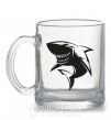 Чашка скляна Smiling shark Прозорий фото