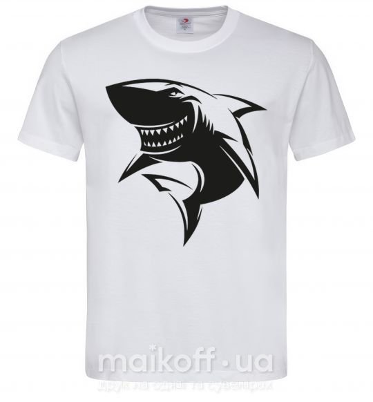 Мужская футболка Smiling shark Белый фото