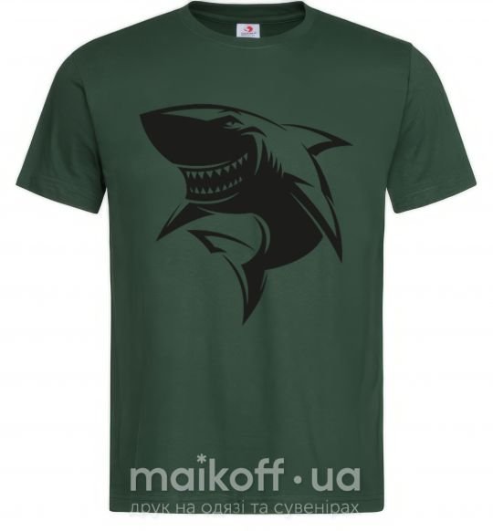 Мужская футболка Smiling shark Темно-зеленый фото