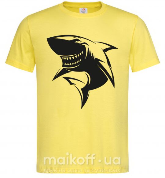 Мужская футболка Smiling shark Лимонный фото
