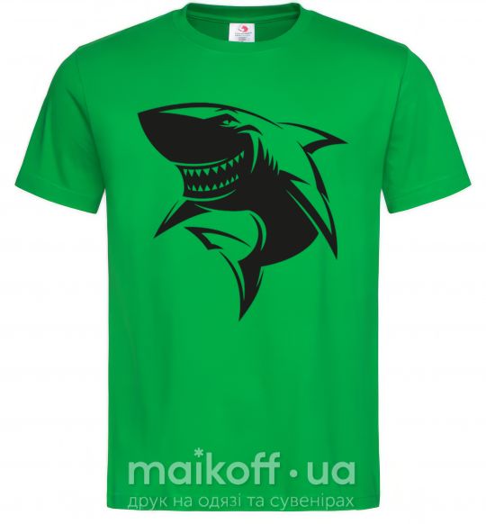 Мужская футболка Smiling shark Зеленый фото