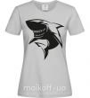 Женская футболка Smiling shark Серый фото
