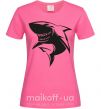 Женская футболка Smiling shark Ярко-розовый фото