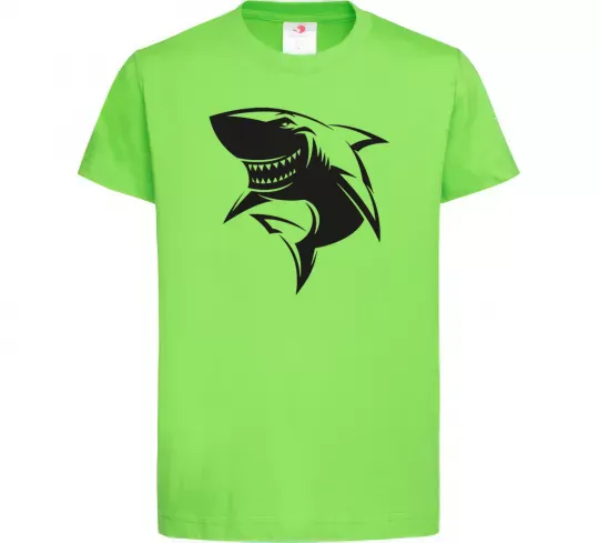 Дитяча футболка Smiling shark Лаймовий фото
