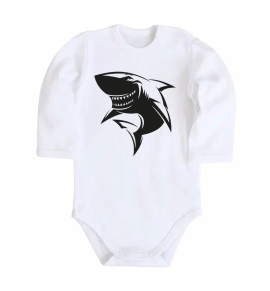 Дитячий бодік Smiling shark Білий фото