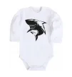 Дитячий бодік Smiling shark Білий фото