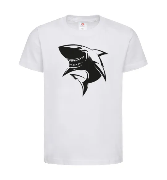 Детская футболка Smiling shark Белый фото