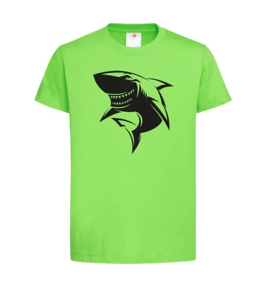 Детская футболка Smiling shark Лаймовый фото