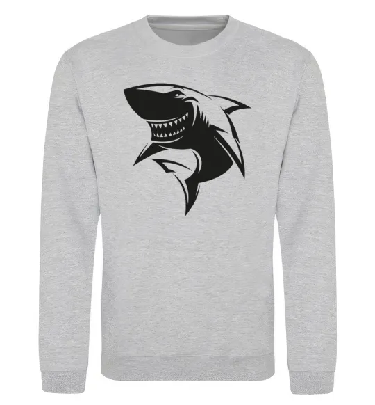 Світшот Smiling shark Сірий меланж фото