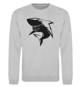 Світшот Smiling shark Сірий меланж фото