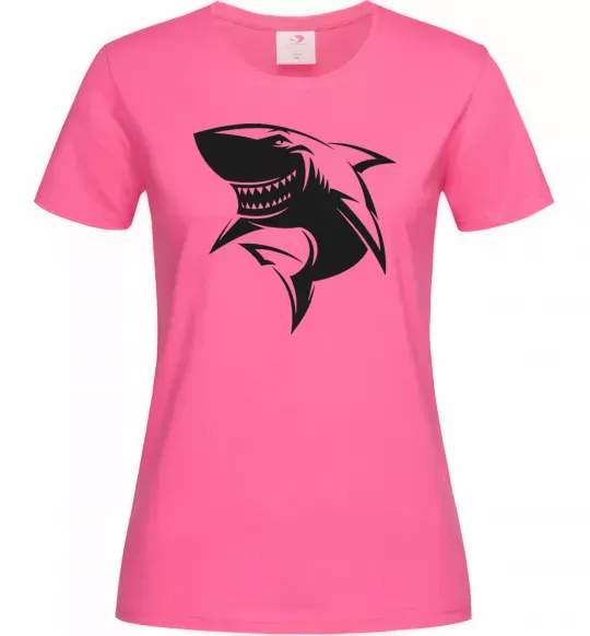 Жіноча футболка Smiling shark Яскраво-рожевий фото
