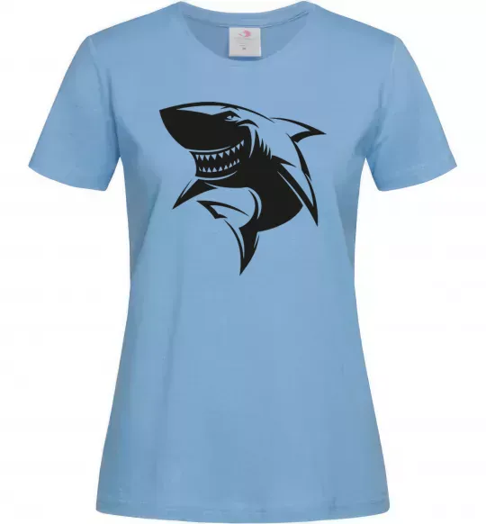 Жіноча футболка Smiling shark Блакитний фото