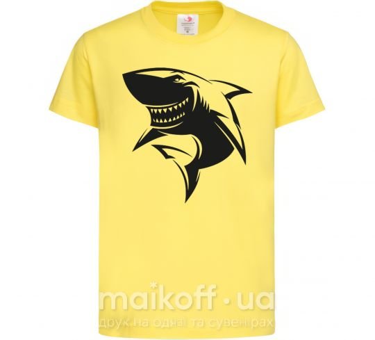 Детская футболка Smiling shark Лимонный фото