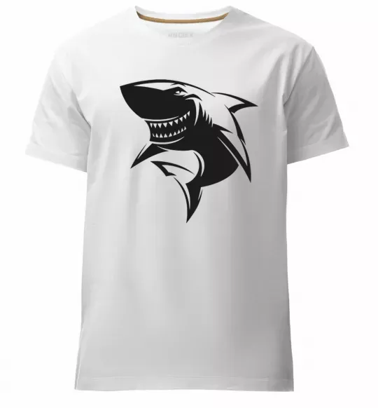 Чоловіча преміум футболка Smiling shark Білий фото