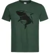 Мужская футболка Smiling shark Темно-зеленый фото