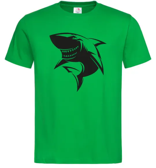Мужская футболка Smiling shark Зеленый фото
