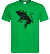 Мужская футболка Smiling shark Зеленый фото