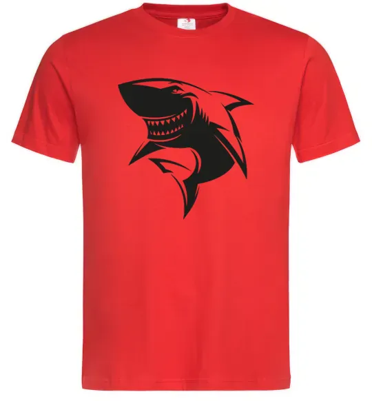 Мужская футболка Smiling shark Красный фото
