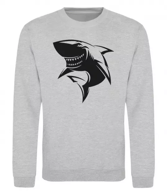 Свитшот Smiling shark Серый меланж фото