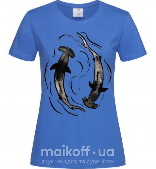 Жіноча футболка Swimming sharks Яскраво-синій фото