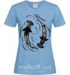 Женская футболка Swimming sharks Голубой фото