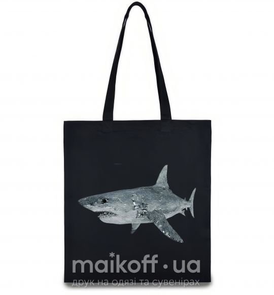 Эко-сумка 3D shark Черный фото