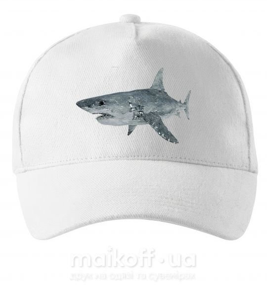 Кепка 3D shark Білий фото