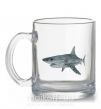Чашка стеклянная 3D shark Прозрачный фото