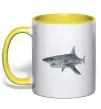 Чашка с цветной ручкой 3D shark Солнечно желтый Чашка с цветной ручкой 3D shark Солнечно желтый фото