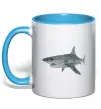 Чашка с цветной ручкой 3D shark Голубой Чашка с цветной ручкой 3D shark Голубой фото