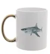 Чашка с цветной ручкой 3D shark Золото Чашка с цветной ручкой 3D shark Золото фото