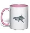 Чашка с цветной ручкой 3D shark Нежно розовый Чашка с цветной ручкой 3D shark Нежно розовый фото