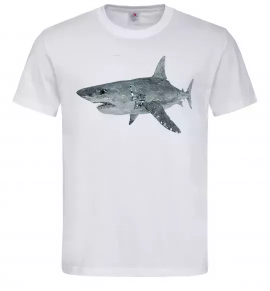 Мужская футболка 3D shark Белый фото