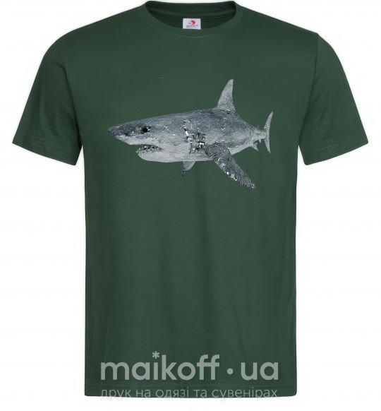 Чоловіча футболка 3D shark Темно-зелений фото
