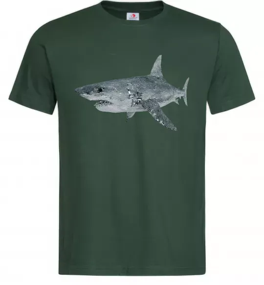 Мужская футболка 3D shark Темно-зеленый фото